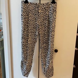 Parker Black & White Silk Pants
